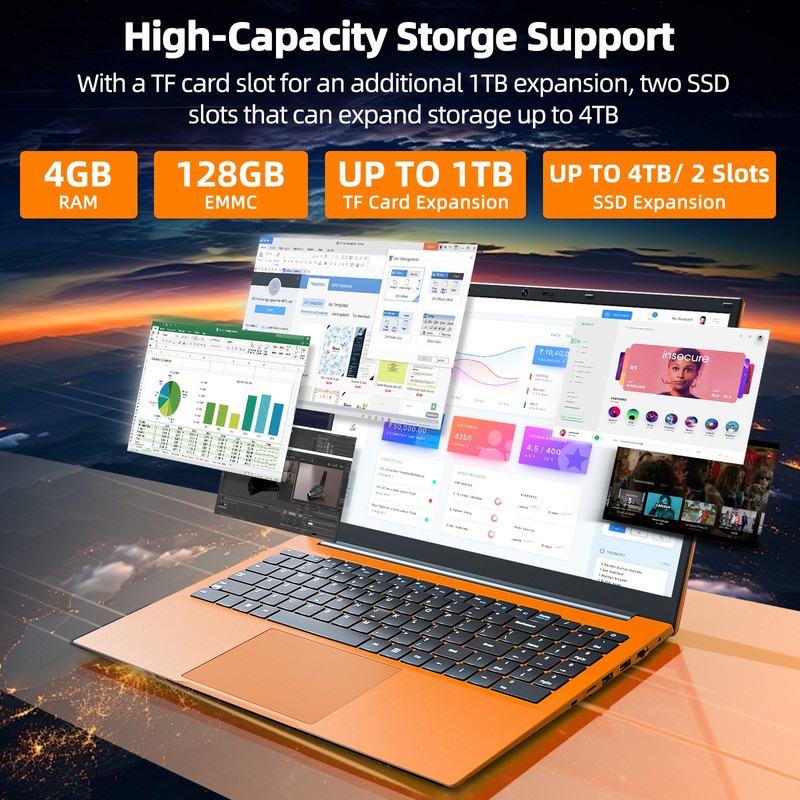 2026 SGIN 15.6" IPS Laptop Intel N5095 4GB RAM 128GB SSD Wi-Fi 6 Microsoft 365 gallery