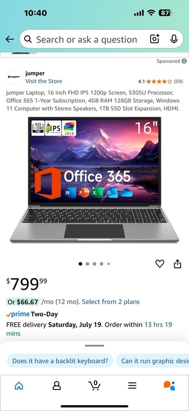 Jumper EZbook S7 Max 16" JNF13 12GB RAM 128GB SSD gallery