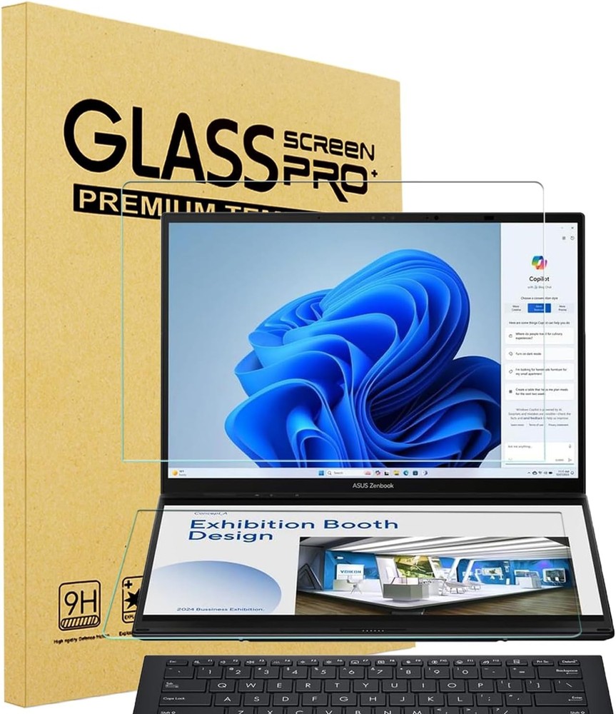Tempered Glass Screen Protector 14" for ASUS Zenbook Duo 2-in-1 Laptop Dual, 2 P