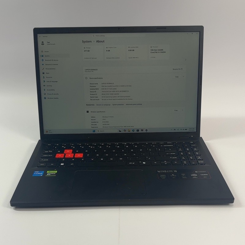 Acer Nitro Lite NL16-71G 16" i5-13420H 2.1GHz 8GB RAM 512GB SSD NVIDIA GeForce gallery
