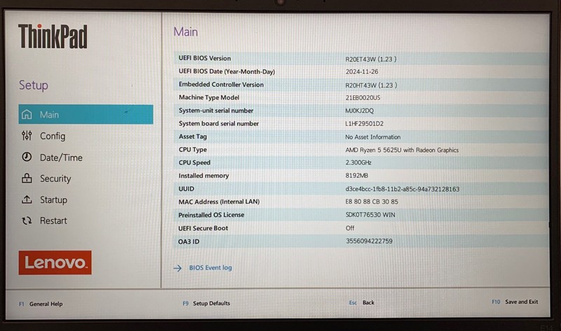Lenovo ThinkPad E14 Gen 4 14" AMD Ryzen 5 5625U 8GB, No Storage, Boots to BIOS gallery