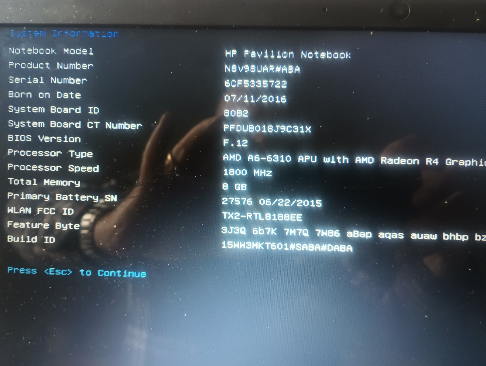 HP Pavilion Notebook Model 15-AB136CY S/N 6CF5335722 Blue, HD formatted gallery