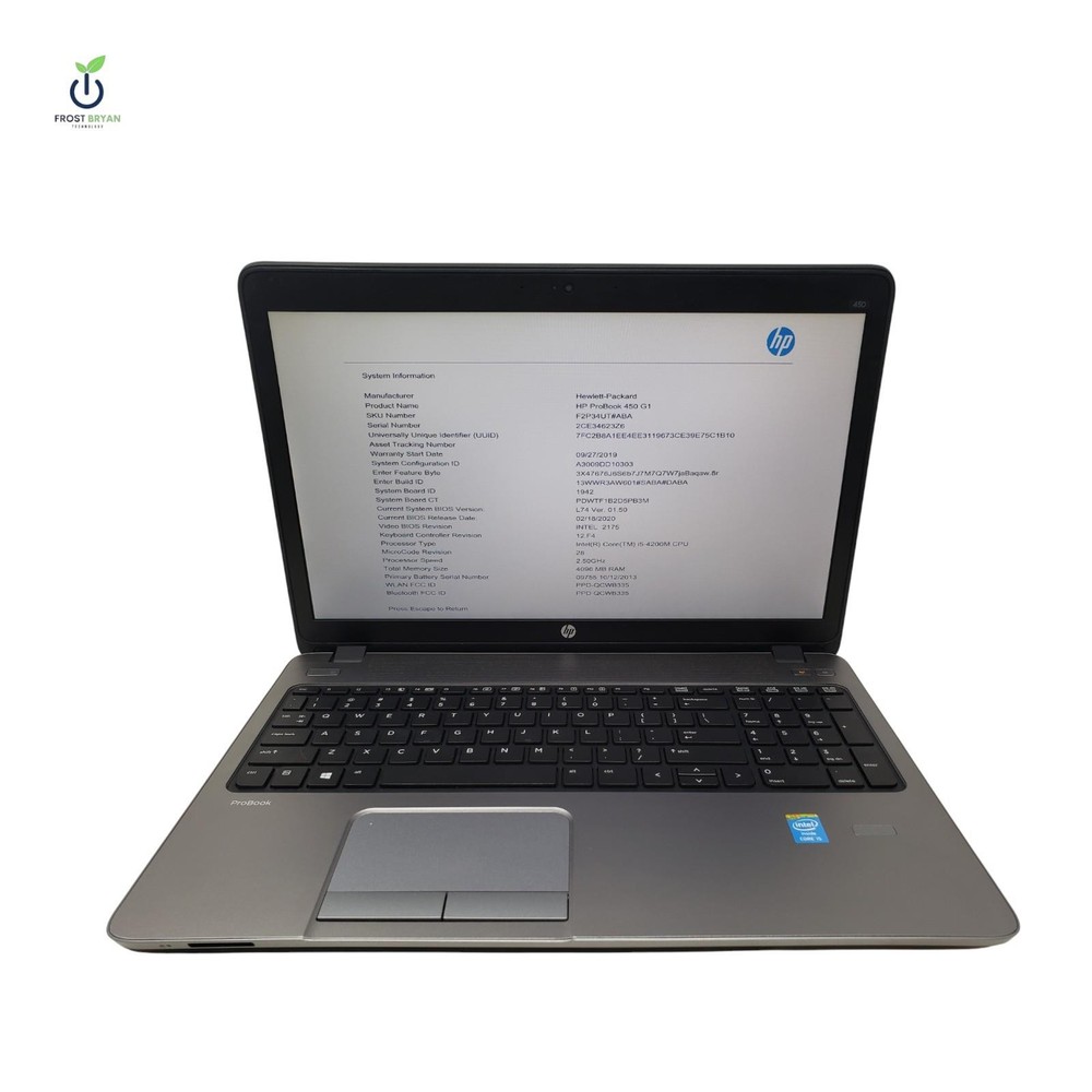HP ProBook 450 G1 Laptop i5-4200M@2.50GHz 4 GB 256 GB No OS