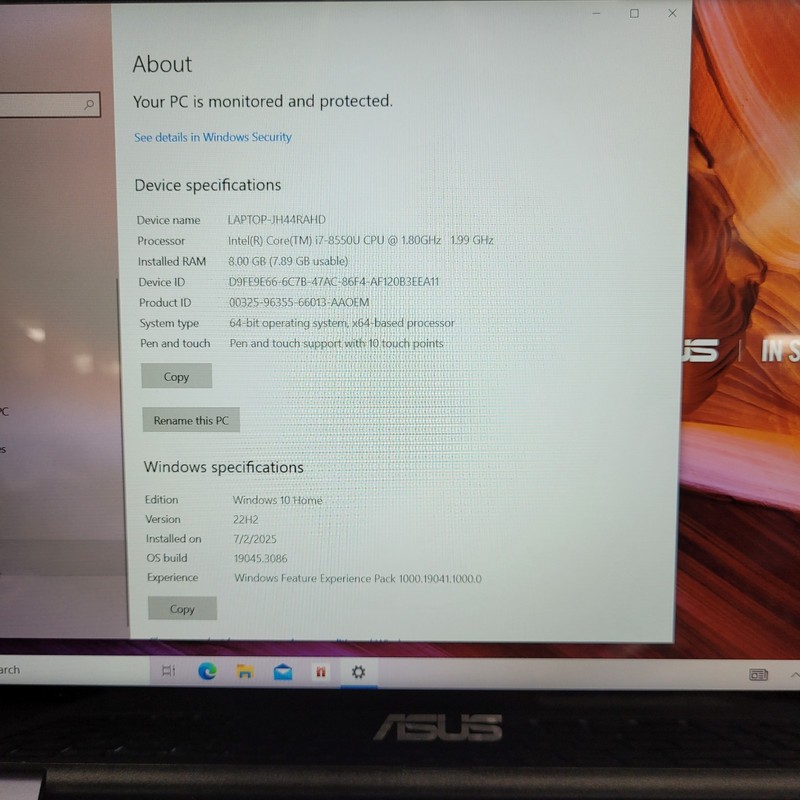 Asus Vivobook Flip 15 TP510U Intel Core i7-8500U 1.80 GHz 8GB RAM 1TB HDD Win 10 gallery