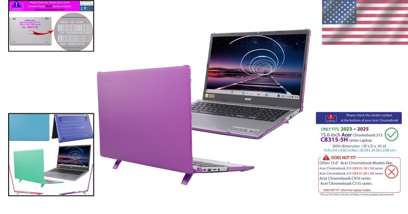 Custom Purple Laptop Case with Kickstand for 2023-2025 Acer Chromebook 315 gallery