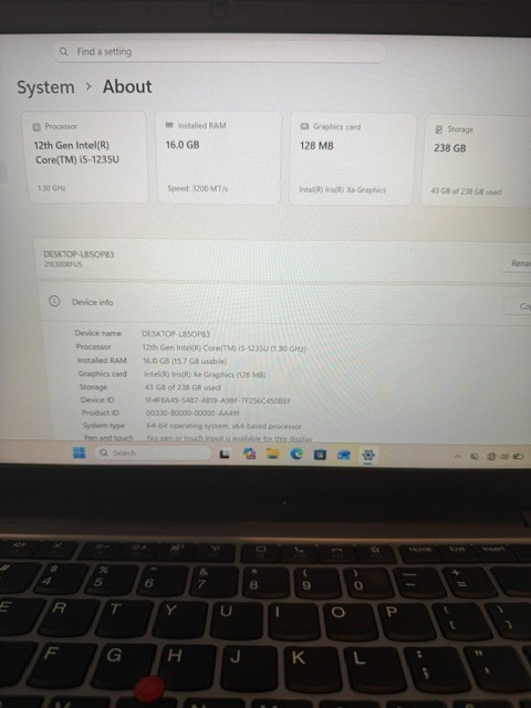 Lenovo E14 Gen 4 i5-1235U 256GB SSD 16GB RAM (Charger Included) gallery