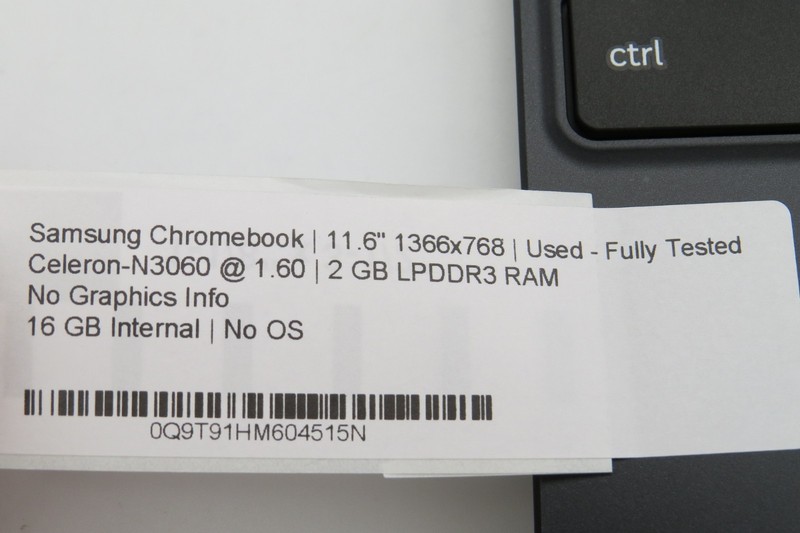 Samsung Chromebook-11.6"-Celeron-N3060@1.6GHz-2GB RAM-16GB internal-NO OS gallery