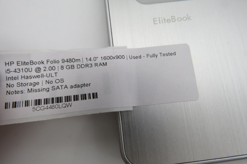 HP EliteBook Folio 9480M-14"-i5-4310U@2.0GHz-8GB DDR3 RAM-NO OS/STRG *READ* gallery