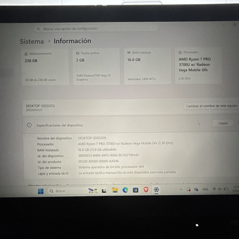 Lenovo ThinkPad T495s 14in Ryzen 7 PRO 3700U 16GB 238GB SSD Win11 gallery
