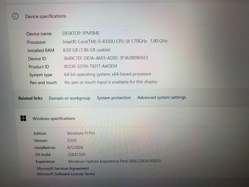 Dell Latitude 5590 Laptop Core i5-8350U@1.70GHz 8GB RAM 256GB SSD - Win 11 Pro gallery