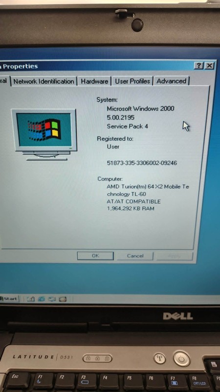 Vintage Dell Laptop Windows 2000 4GB 120GB | RS232 Serial Com Port | New Battery gallery