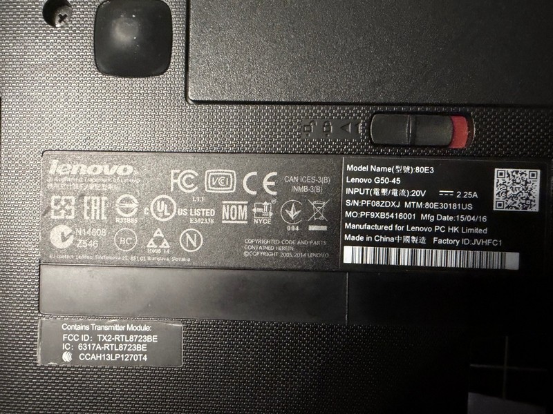 Lenovo IdeaPad G50-45 15.6" Laptop AMD A8-6410 8GB 1TB HDD Windows 10 Pro gallery
