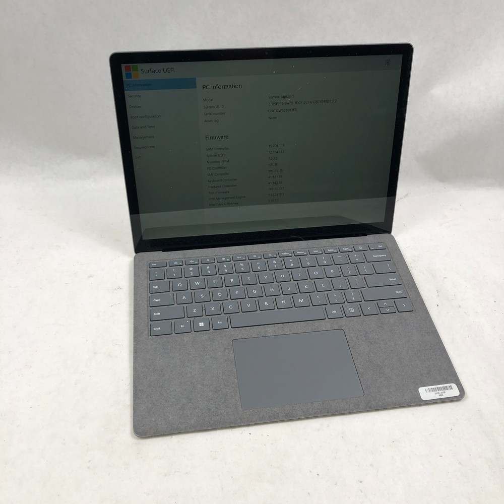 Microsoft Surface Laptop 5 Intel Core i7-1265U 2.7GHz 16GB RAM 256GB SSD No OS