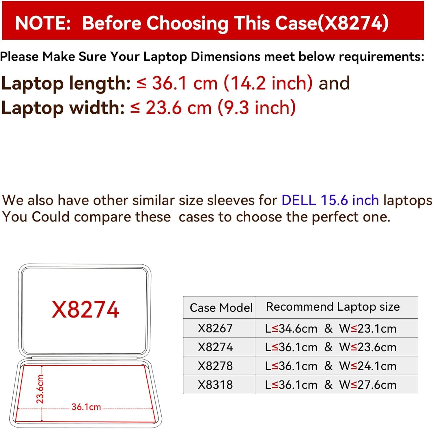 15.6 inch Laptop Sleeve for DELL Inspiron 15/Vostro 15 3520/3530/3535,Latitude 5 gallery
