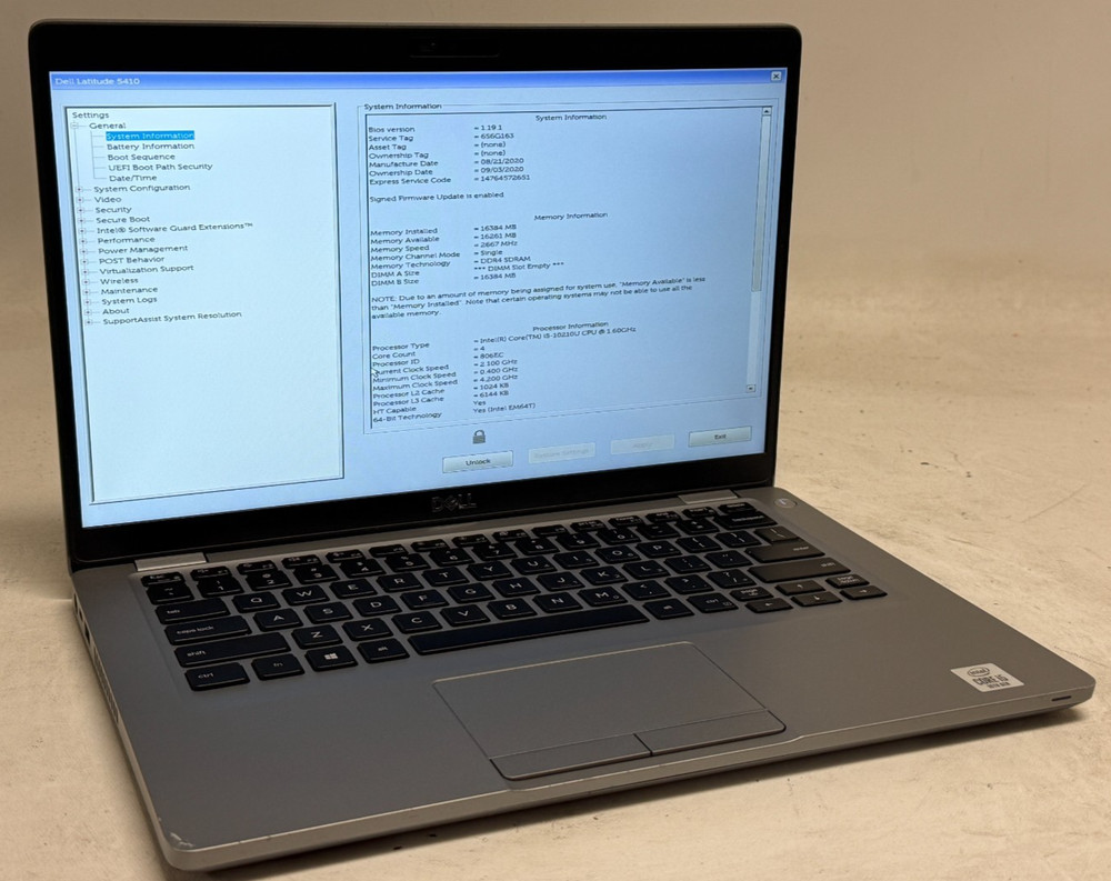 Dell Latitude 5410 14" (i5-10210u 1.60GHz - 16GB RAM - 256GB SSD - Win11Home)