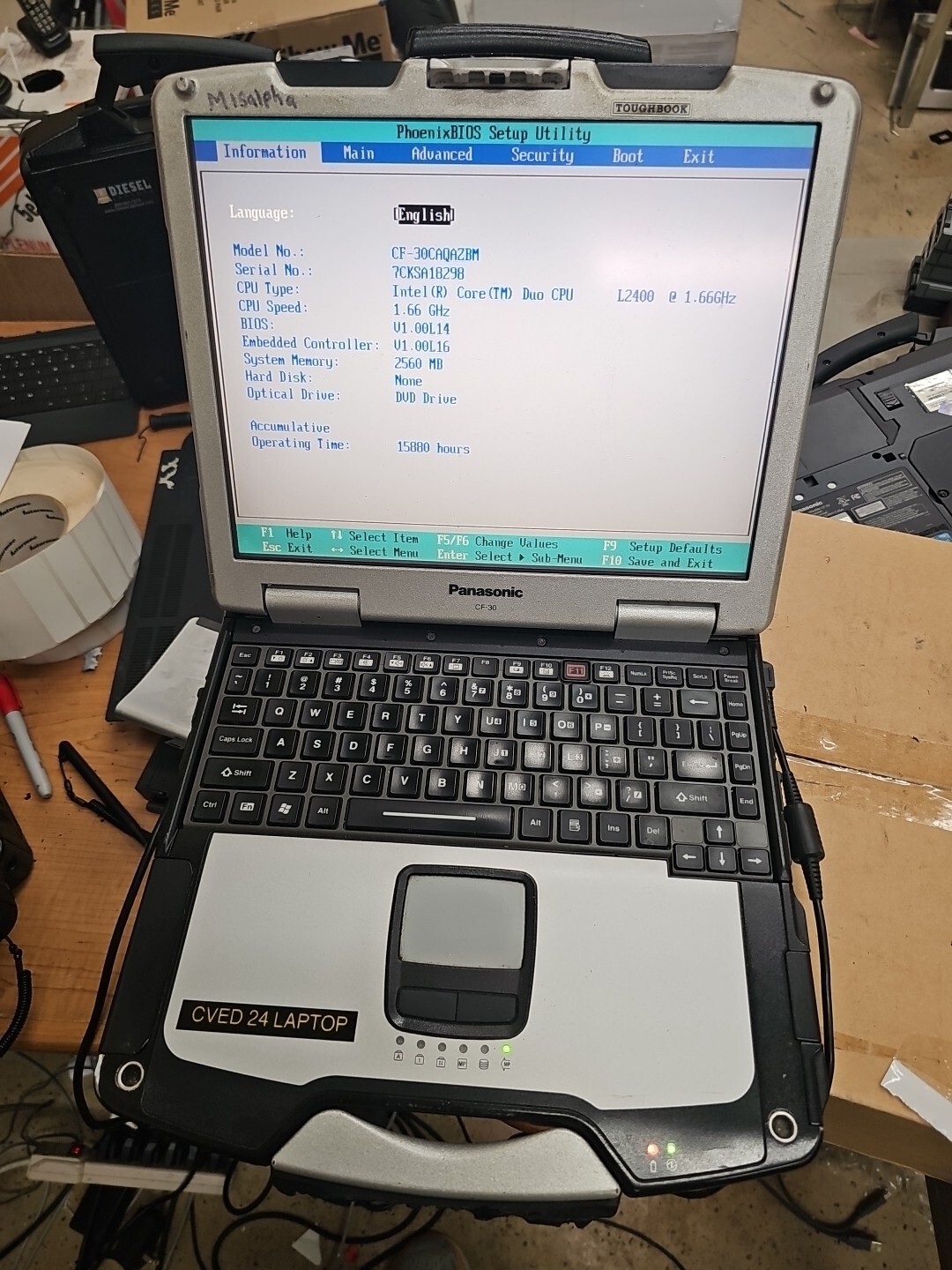 Panasonic Toughbook CF-30 Intel Core Duo L2400 @ 1.66GHz No Hdd/caddy 15880hrs gallery