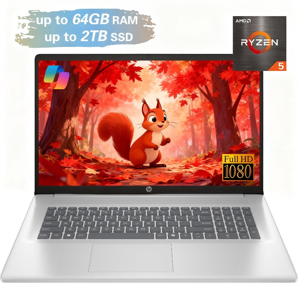 📍HP 17.3 inch Touch Laptop 4.30 GHz AMD Ryzen 5 Notebook UpTo 64GB DDR4 RAM 4TB