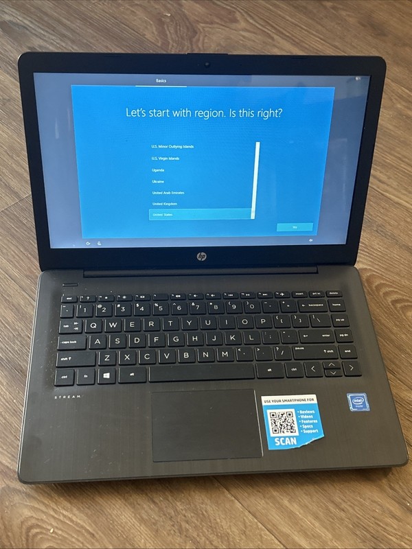 HP Stream 14-CB164WM Laptop Without Charger- Tested- Black gallery