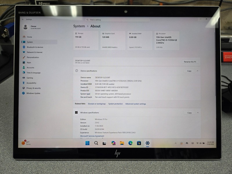 HP Elite X2 G8 Tablet 13" FHD Core i3-1125G4 2.0GHz 8GB RAM 128GB SSD Silver gallery