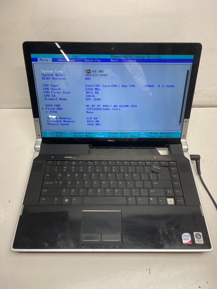 Dell Studio XPS PP35L Intel Core 2 Duo P8400 2.26GHz 4GB NO HDD