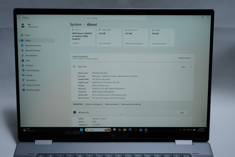 HP Envy x360 16" 2-in-1 Touch Laptop Ryzen 7 8840HS 16GB 1TB SSD FHD+ gallery