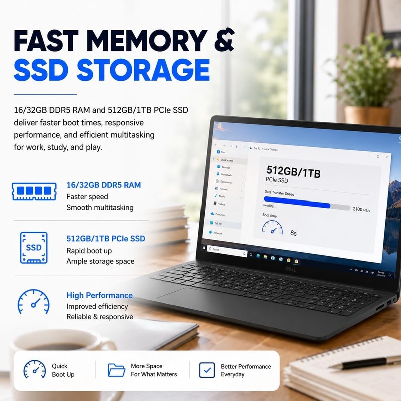 Dell - 15.6" 2K Touchscreen Intel 10-Core i7-1355U Up to 64GB 4TB SSD Win 11 Pro gallery