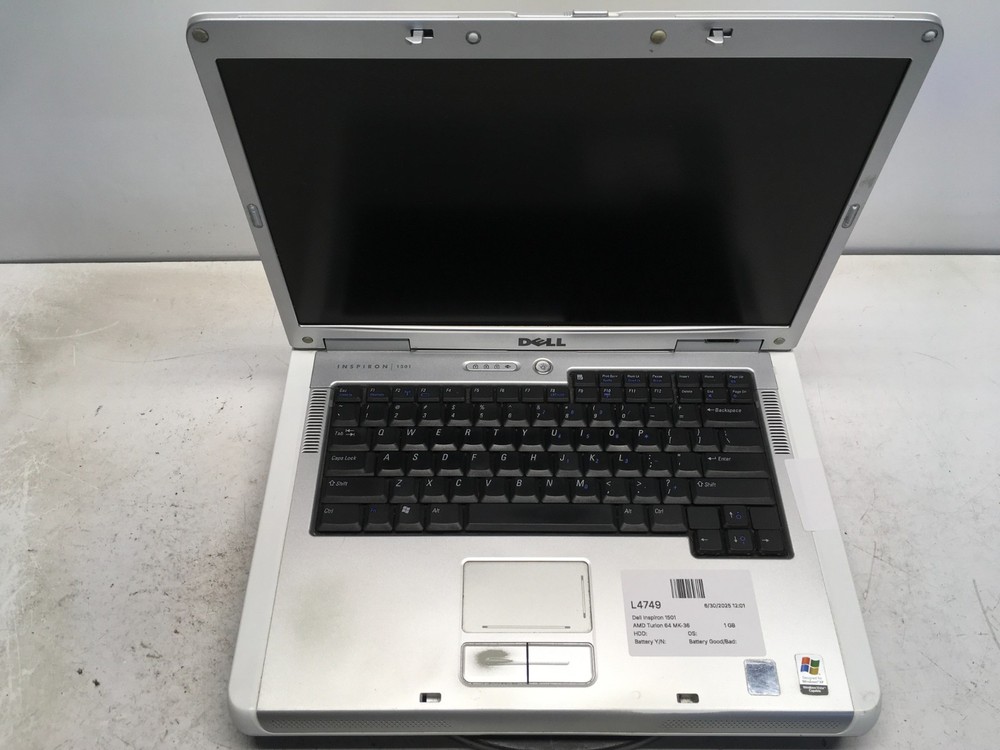 Dell Inspiron 1501 AMD Turion 64 MK-36 1 GB NO HDD/Battery - Dim Screen