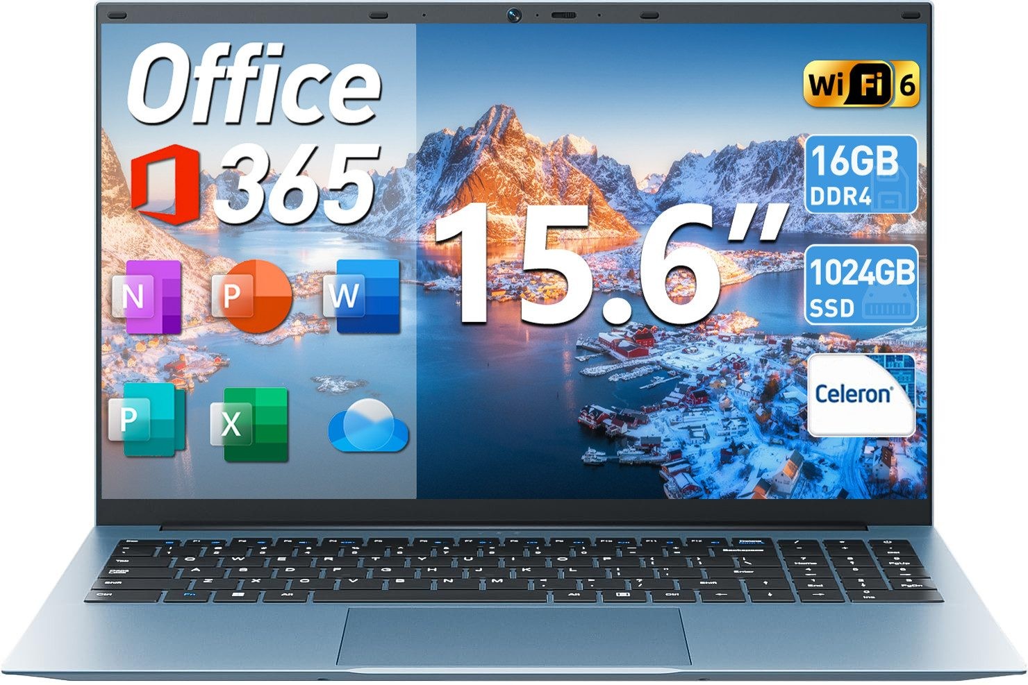 SGIN 15.6" Laptop Intel N5100 16GB 1TB SSD Win11 Pro USB-C HDMI RJ45 Office 365 gallery