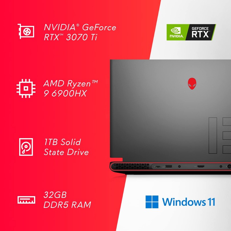 Alienware m15 R7 AMD 15.6" Gaming Laptop - QHD (2560x1440) 240Hz, AMD Ryzen 9 gallery