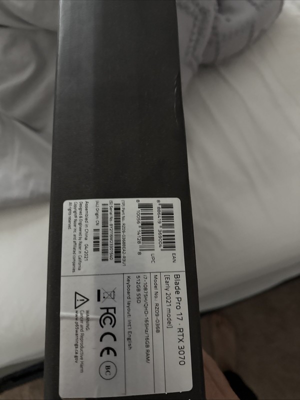 Razer Blade Pro 17 QHD RTX 3070 (model 2021) model No: RZ09-0368 gallery