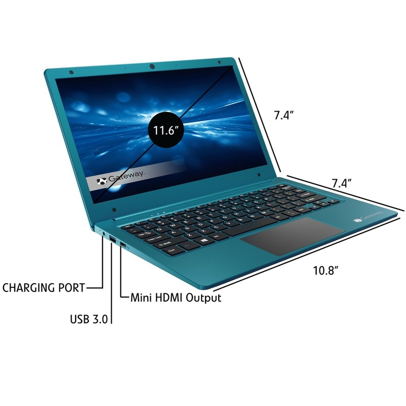 Gateway 11.6" Ultra Slim Notebook HD Intel Dual Core 64GB eMMC 4GB RAM Micro 365 gallery
