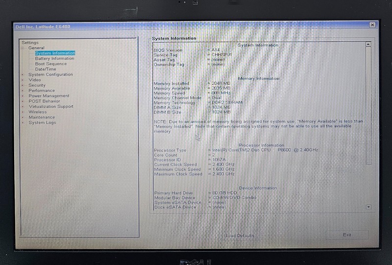 Dell Latitude E6400 Laptop Intel Core 2 Duo P8600 2GB RAM 80GB HDD NO OS (FL) gallery