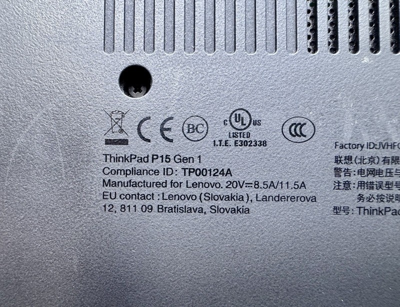 ThinkPad P15 Gen 1 i7-10750H 32GB 1TB Quadro T2000 Win11 w Charger - see issue gallery