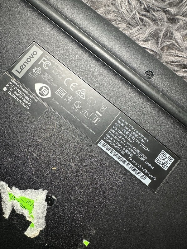 Lenovo 100e Chromebook 11.6" (Model 81ER0007US) Black Laptop - Tested / Working⁠ gallery