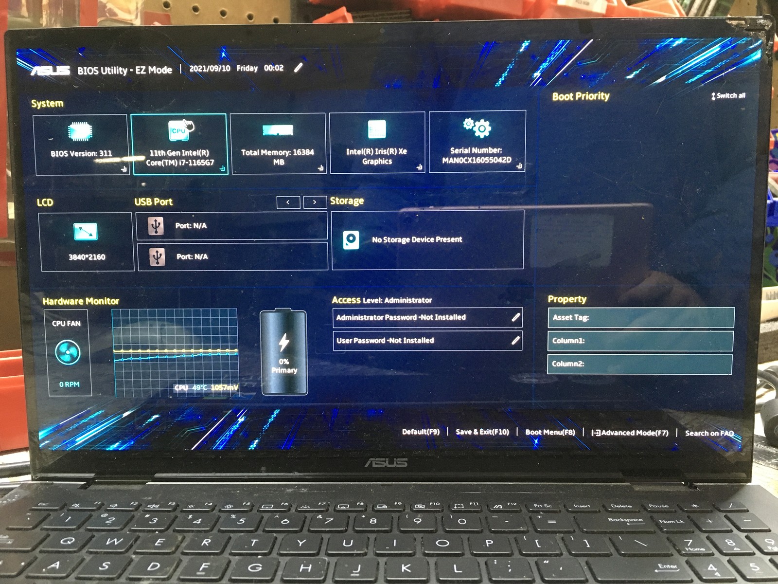 Asus Q538E Intel i7-1165G7 2.8GHz 16 GB NO HD No Batt Nvidia GeForce GTX 1650 Ti gallery