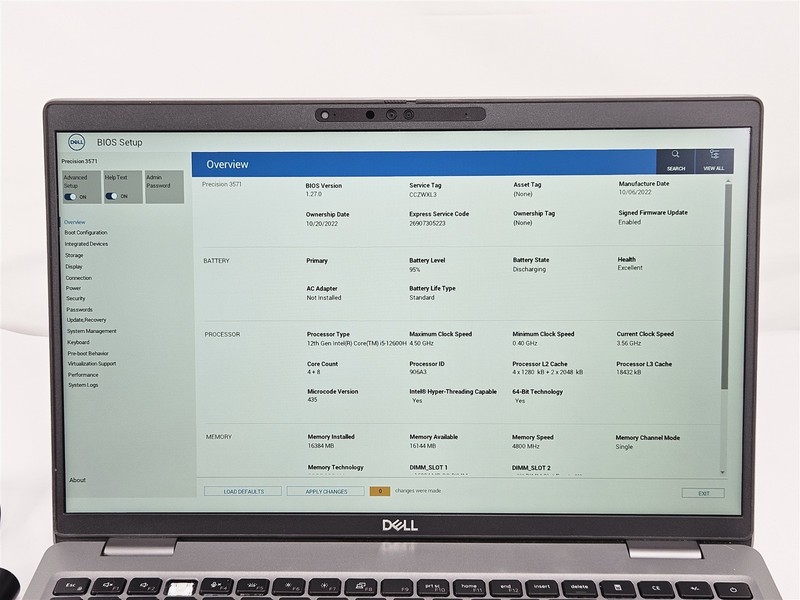 Dell 15.6" Precision 3571 Intel Core i5-12600H 16GB 256GB SSD No OS gallery