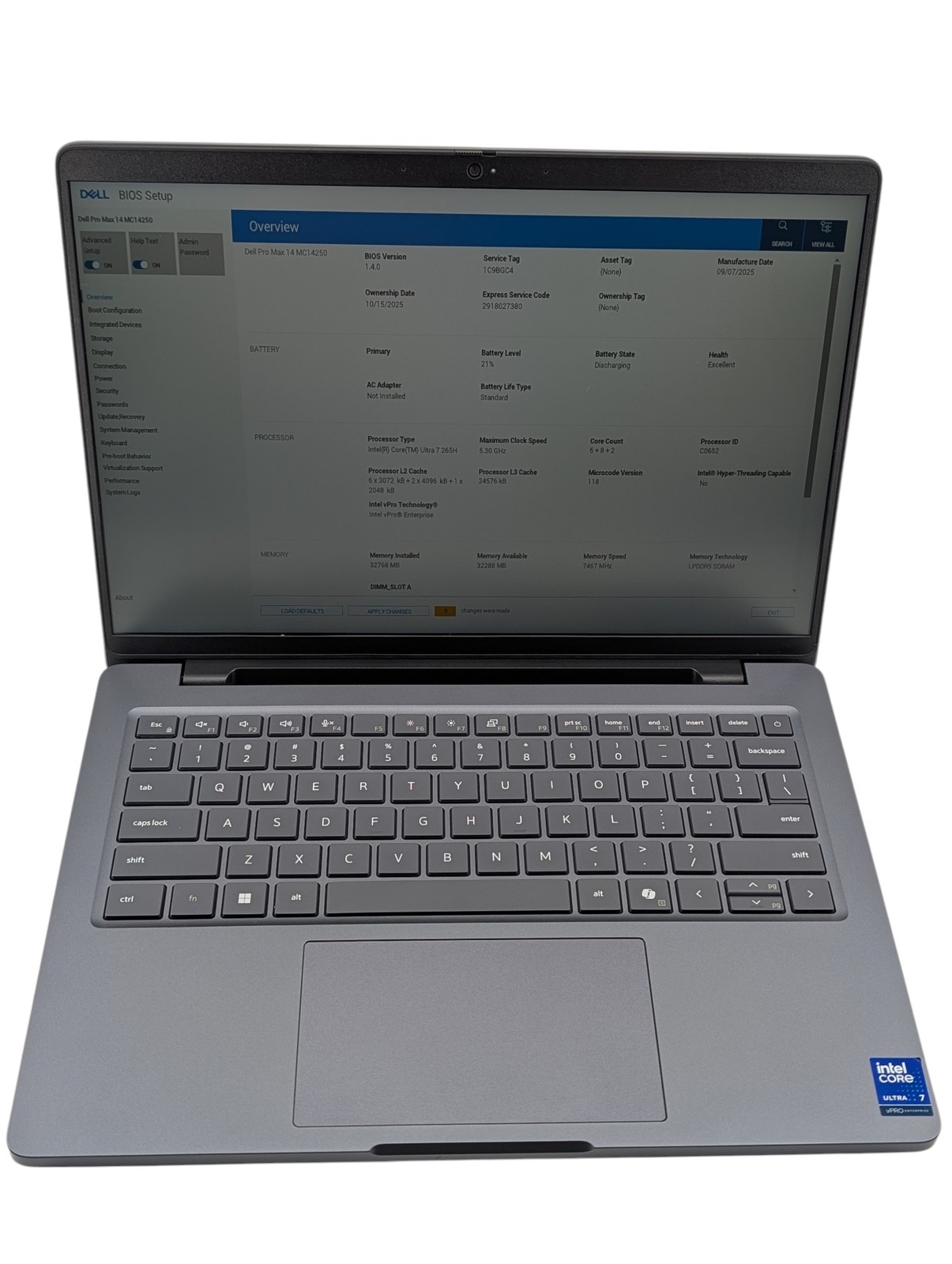 Dell Pro Max 14 MC14250 14" Ultra 7 265H 32GB RAM 256GB SSD - Grade D gallery