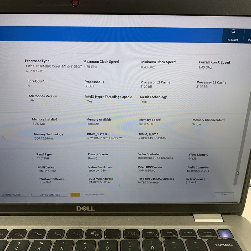 Dell Latitude 5420 14" i5-1135G7 1.40 GHz 8 GB RAM No SSD/OS/AC/BATT/K Key gallery