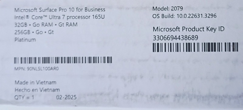 Microsoft Surface Pro 10 Business 13" Ultra 7 165U/32GB RAM/256GB/ Win 11 gallery