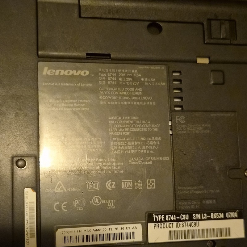 Lenovo ThinkPad T60p 15" Core 2 Duo 2GB 100GB HDD Win XP Pro FireGL gallery