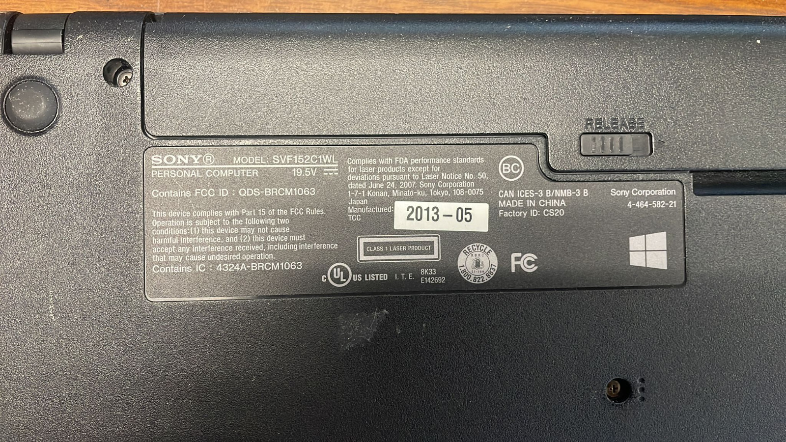 Sony SVF152C1WL Intel Core i7 5th gen Personal Computer NO RAM NO HDD NO OS gallery
