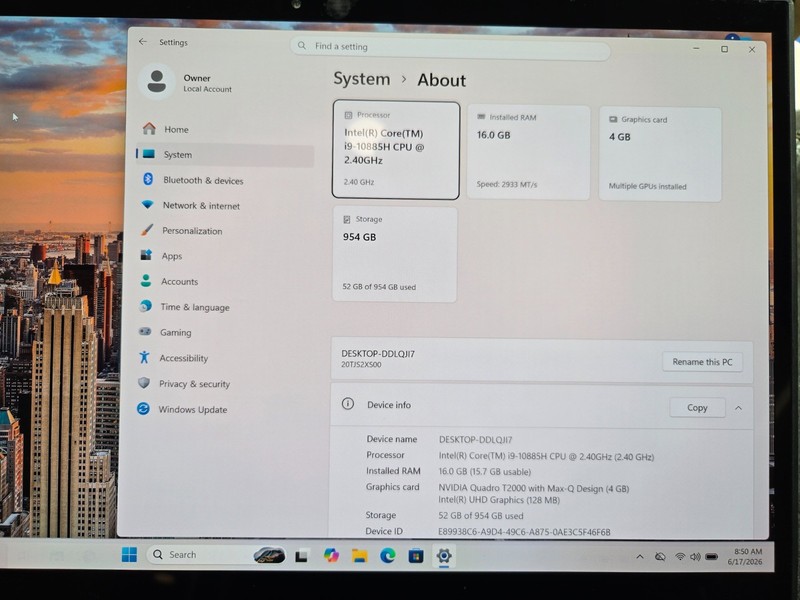 Lenovo ThinkPad P1 Gen 3 OLED | I9-10885H | 1TB SSD | 16GB RAM | T2000 Burn-in gallery