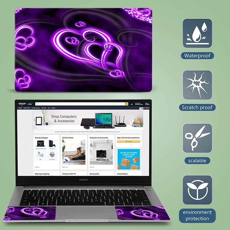 Purple Hearts Fashion 11.6 12.1 13 13.3 14 15 15.4 15.6 inches Netbook Laptop Sk gallery
