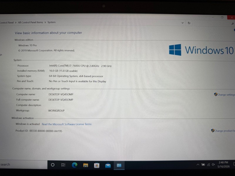 Lenovo ThinkPad T470 Intel Core i7-7600U 2.80GHz 16GB 512GB M.2 SSD gallery