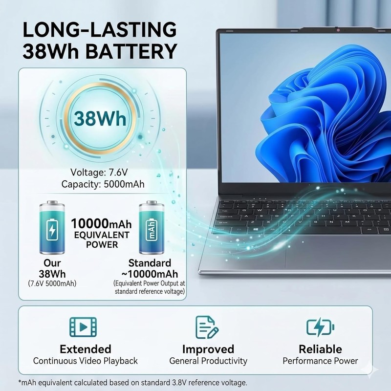 Lightweight 15.6'' Laptop with 2MP Privacy Camera and Expandable Storage gallery