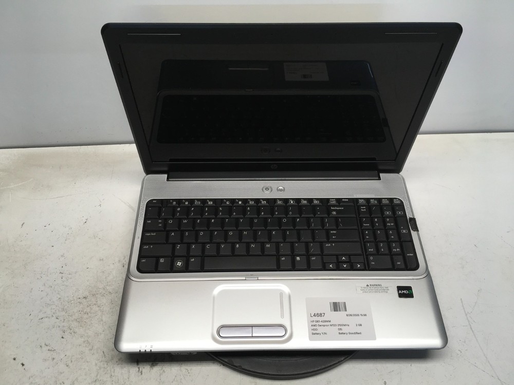 HP G61-429WM AMD Sempron M120 2100MHz 2 GB NO HDD/Battery