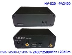 HV-320-PA2400 FPV FullHD 2400~2500Mhz Tx, HDMI/CVBS to DVB-T/ ISDB-T/ ISDB-Tb