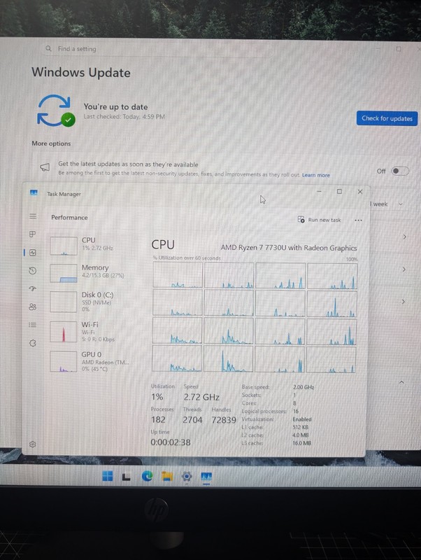 HP All-In-One 27-CR0055M 27” FHD AMD Ryzen 7 7730U 2GHz 16GB 1TB SSD Windows 11 gallery