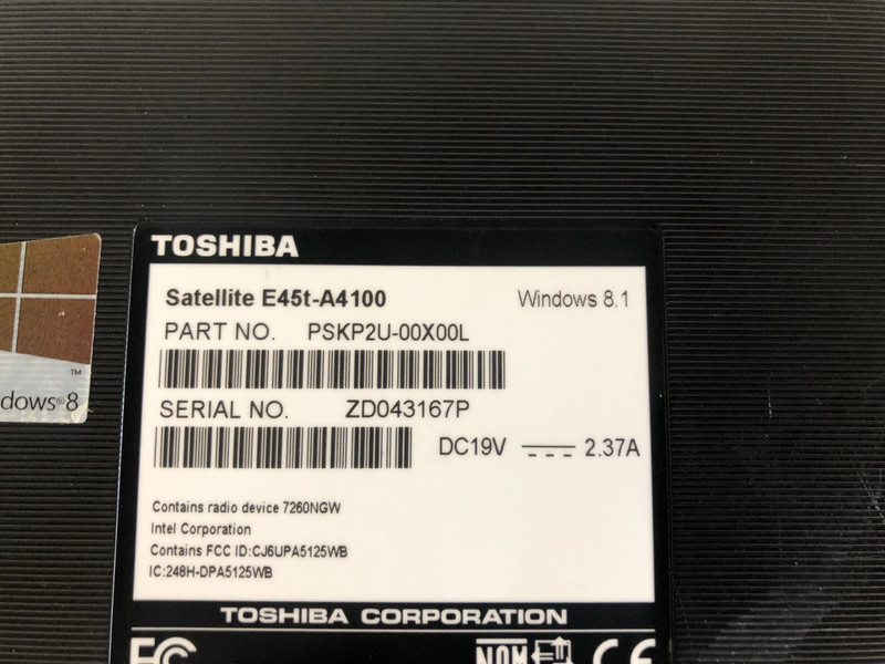 Toshiba Satellite E45t-A4100 Laptop win10 Tested gallery