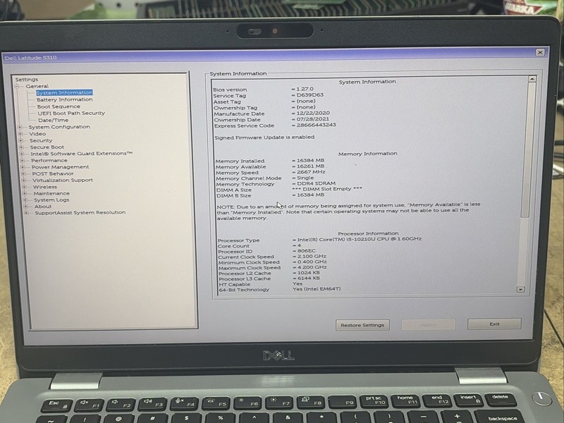 Dell Latitude 5310 13.3" FHD i5-10210U 16GB RAM No OS/SSD gallery